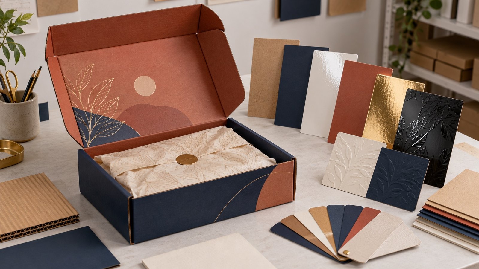 Custom mailer box printing and surface finish samples