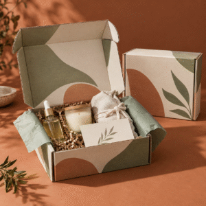Custom subscription boxes with inside printing, tissue and wellness products