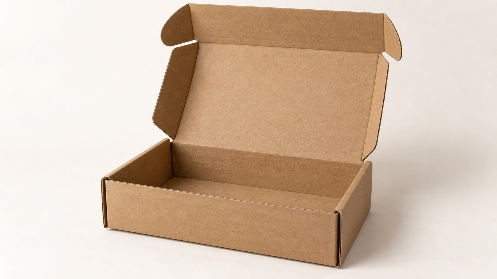 Open natural kraft custom corrugated mailer box